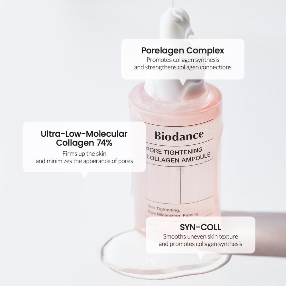 Biodance Pore Tightening Collagen Ampoule | Korean Collagen Serum for Face, Pore Minimizing & Anti Aging Face Serum for Women | 1.69 fl. oz x 1 ea – Image 3