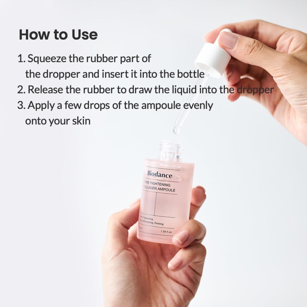 Biodance Pore Tightening Collagen Ampoule | Korean Collagen Serum for Face, Pore Minimizing & Anti Aging Face Serum for Women | 1.69 fl. oz x 1 ea – Image 7