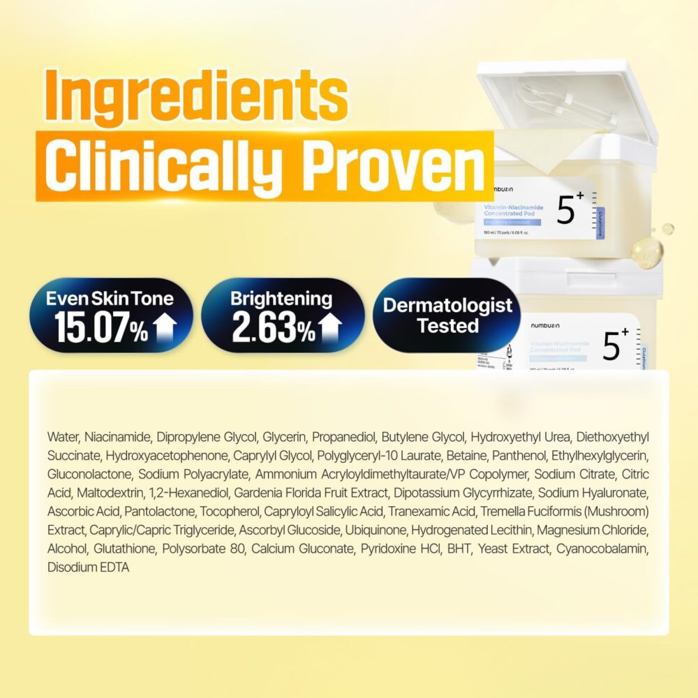 Numbuzin N 5 Vitamin-niacinamide Concentrated Pad 180ml (70 Pads) – Image 6