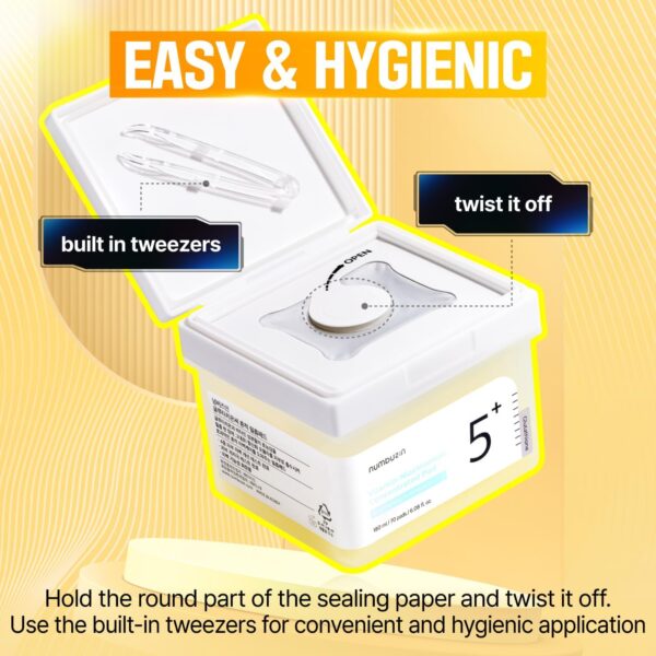 Numbuzin No.5 وسادات مركّزة بفيتامينات + نياسيناميد – 70 قطعة